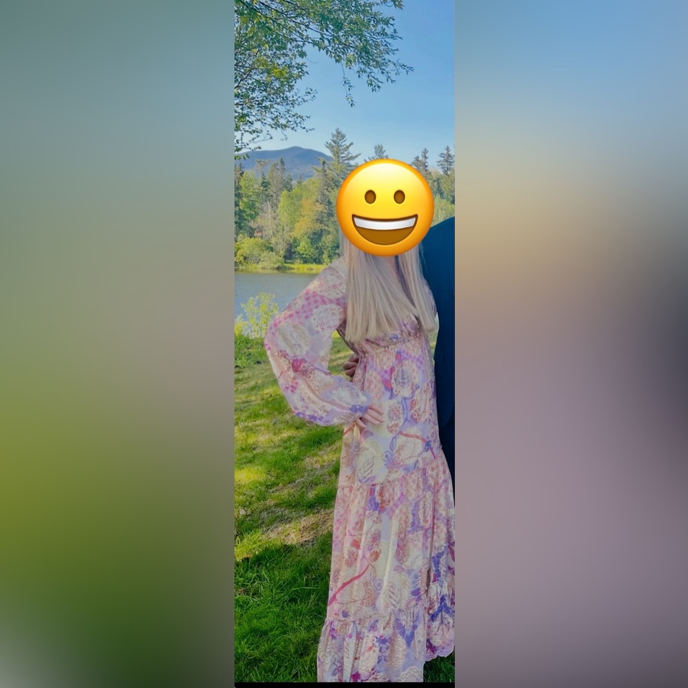 HEMANT & NANDITA Pink, Lavender and Cream Boho Maxi Dress